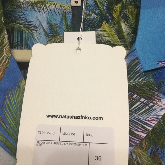 NATASHA ZINKO HAWAII PRINT CREPE OVERSIZED SHIRT - Picture 5 of 8